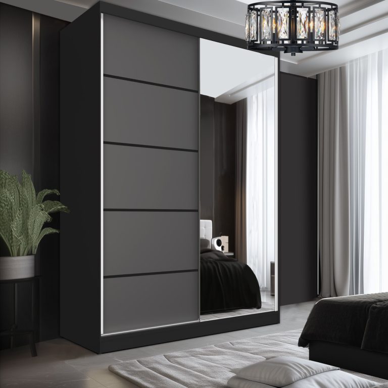 Szafa przesuwna SERENITY 133 cm szara mat Producent MBP SERENITY SZP6/0/B/SR/0/HIAL