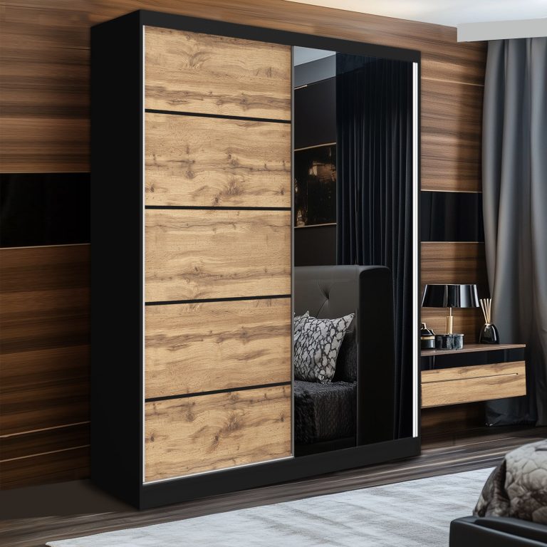 Szafa przesuwna SERENITY 133 cm dąb wotan mat Producent MBP SERENITY SZP6/0/B/DW/0/HIAL