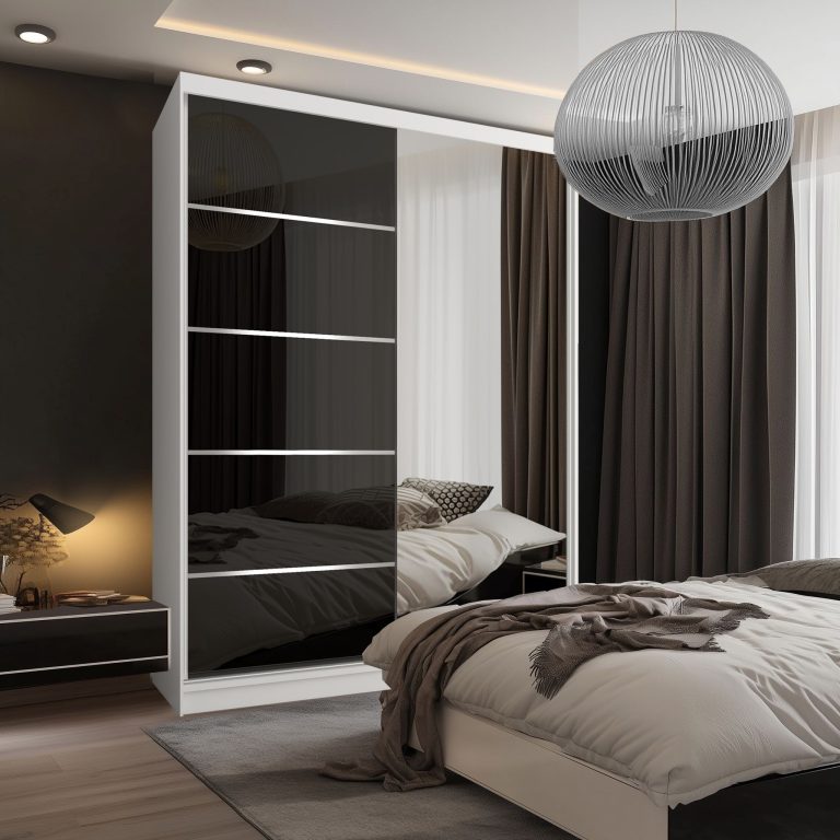 Szafa przesuwna SERENITY 133 cm czarna połysk Producent MGB SERENITY SZP6/0/W/B/0/HIAL