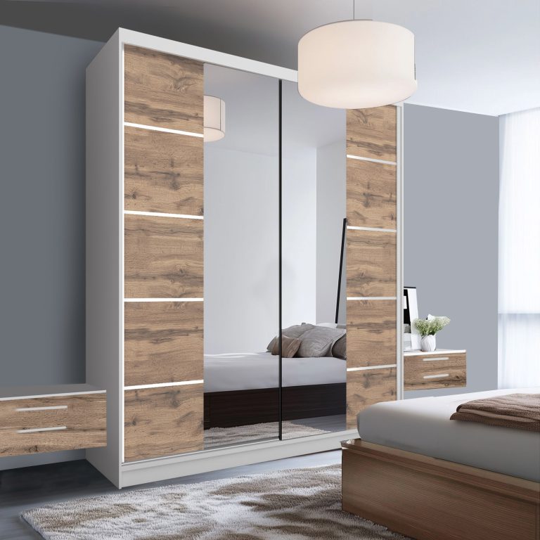 Szafa przesuwna SERENITY 158 cm dąb wotan mat Producent ME SERENITY SZP7/0/W/DW/0/HIAL