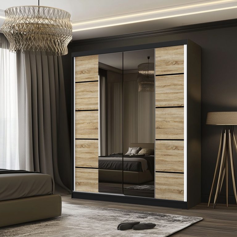 Szafa przesuwna SERENITY 158 cm dąb sonoma mat Producent ME SERENITY SZP7/0/B/DS/0/HIAL