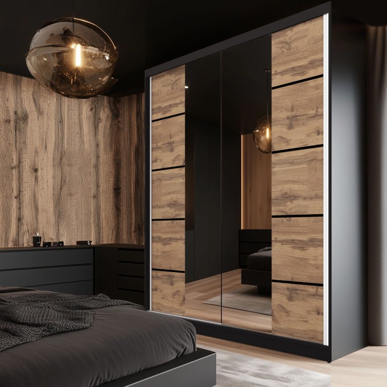 Szafa przesuwna SERENITY 158 cm dąb wotan mat Producent ME SERENITY SZP7/0/B/DW/0/HIAL