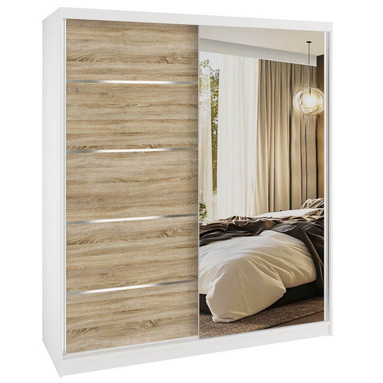 Szafa przesuwna SERENITY 158 cm dąb sonoma mat Producent MBP SERENITY SZP7/0/W/DS/0/HIAL