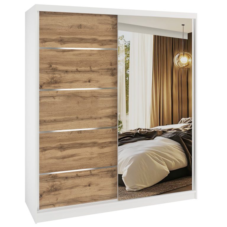 Szafa przesuwna SERENITY 158 cm dąb wotan mat Producent MBP SERENITY SZP7/0/W/DW/0/HIAL