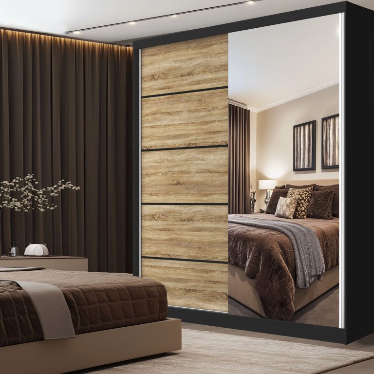 Szafa przesuwna SERENITY 158 cm dąb sonoma mat Producent MBP SERENITY SZP7/0/B/DS/0/HIAL