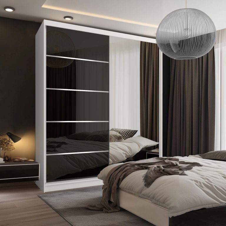 Szafa przesuwna SERENITY 158 cm czarna połysk Producent MGB SERENITY SZP7/0/W/B/0/HIAL