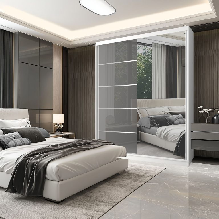 Szafa przesuwna SERENITY 158 cm szara połysk Producent MGB SERENITY SZP7/0/W/S/0/HIAL