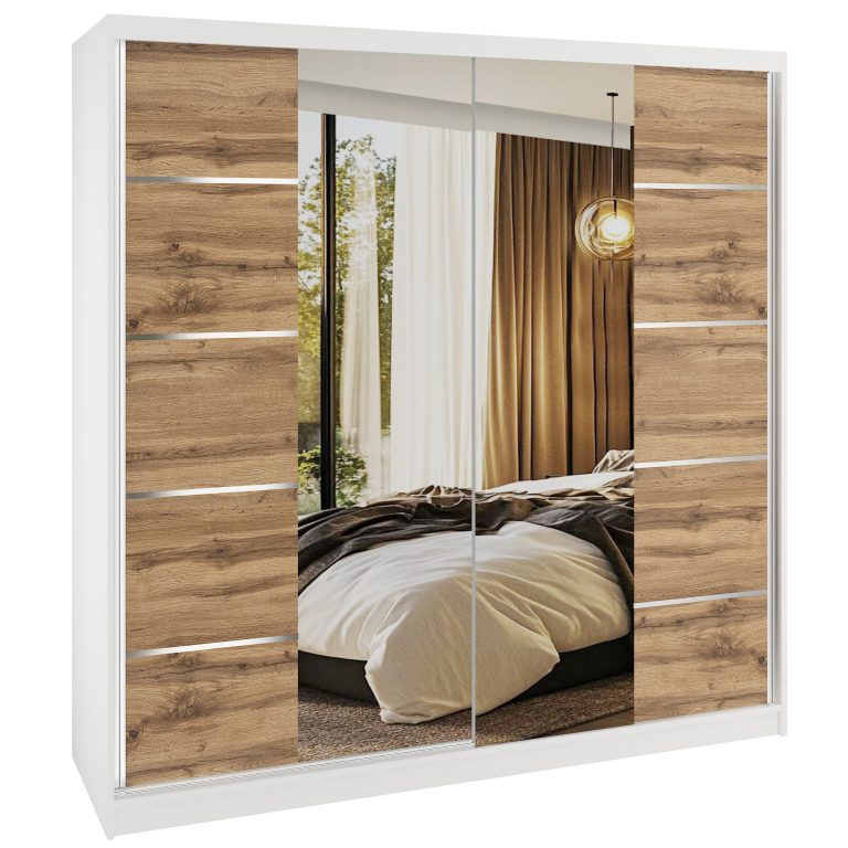 Szafa przesuwna SERENITY 200 cm dąb wotan mat Producent ME SERENITY SZP5/0/W/DW/0/HIAL