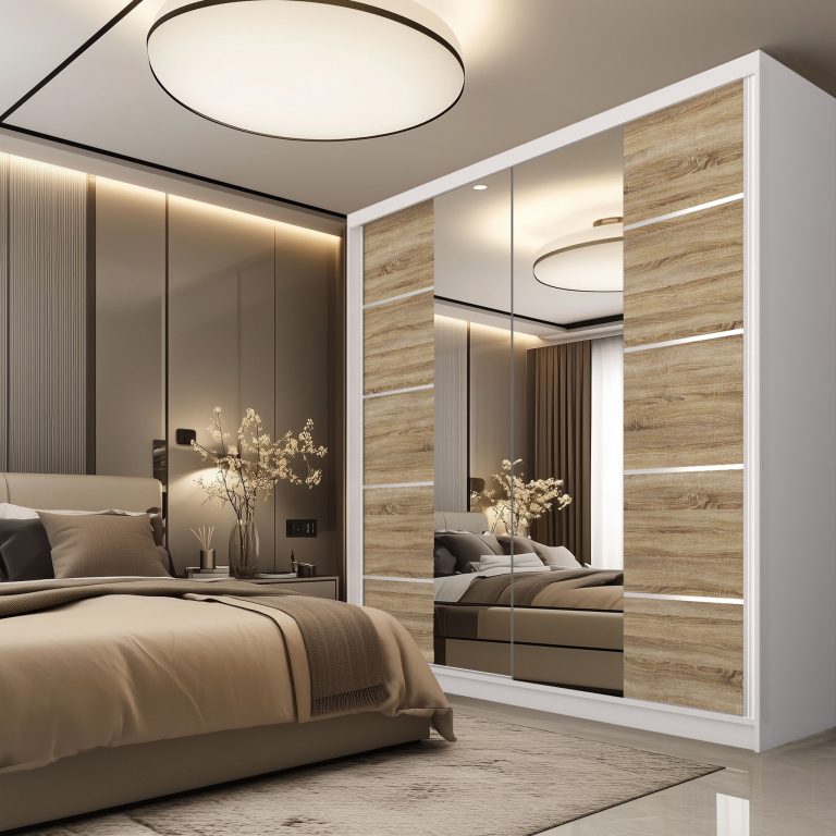 Szafa przesuwna SERENITY 200 cm dąb sonoma mat Producent ME SERENITY SZP5/0/W/DS/0/HIAL