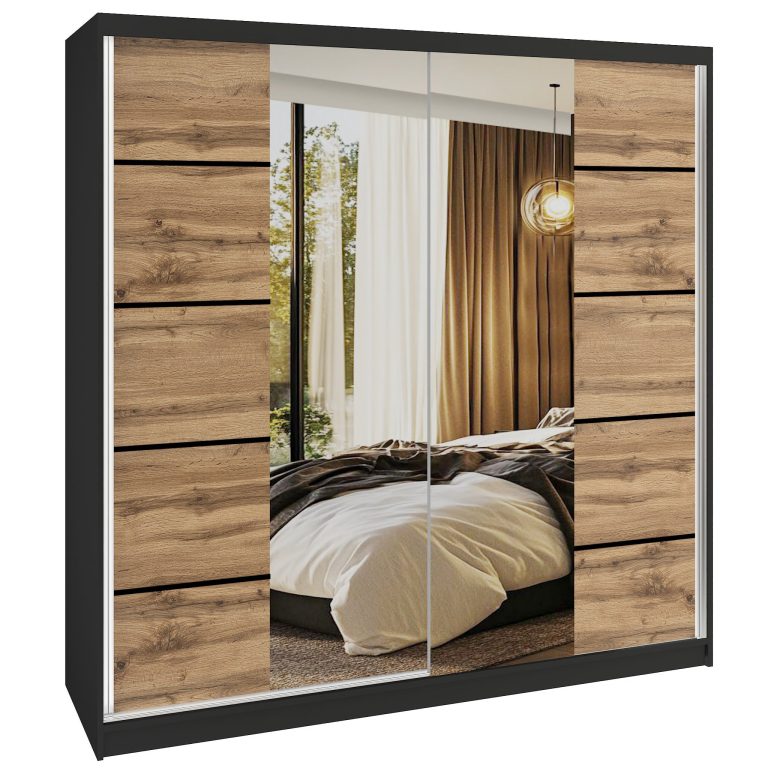 Szafa przesuwna SERENITY 200 cm dąb wotan mat Producent ME SERENITY SZP5/0/B/DW/0/HIAL