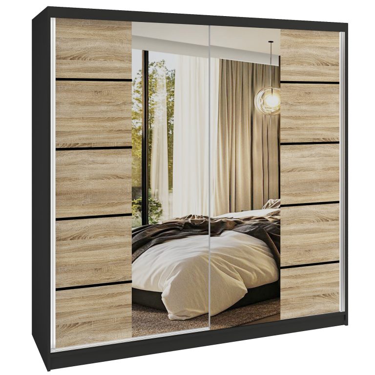 Szafa przesuwna SERENITY 200 cm dąb sonoma mat Producent ME SERENITY SZP5/0/B/DS/0/HIAL