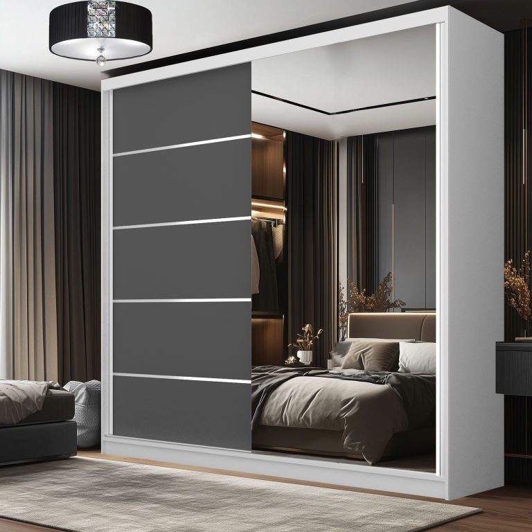 Szafa przesuwna SERENITY 200 cm szara mat Producent MBP SERENITY SZP5/0/W/SR/0/HIAL