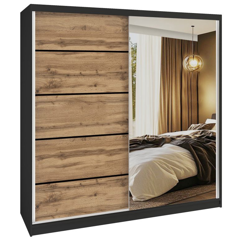 Szafa przesuwna SERENITY 200 cm dąb wotan mat Producent MBP SERENITY SZP5/0/B/DW/0/HIAL