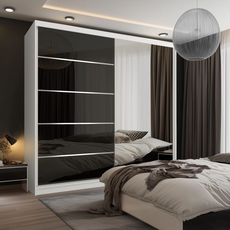 Szafa przesuwna SERENITY 200 cm czarna połysk Producent MGB SERENITY SZP5/0/W/B/0/HIAL