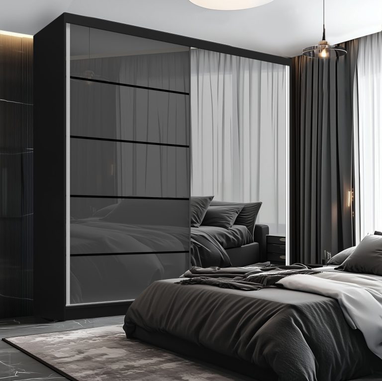 Szafa przesuwna SERENITY 200 cm szara połysk Producent MGB SERENITY SZP5/0/B/S/0/HIAL