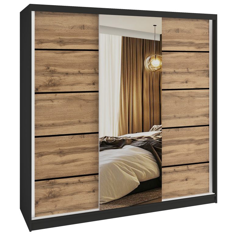 Szafa przesuwna SERENITY 200 cm dąb wotan mat Producent MT SERENITY SZP5/0/B/DW/0/HIAL