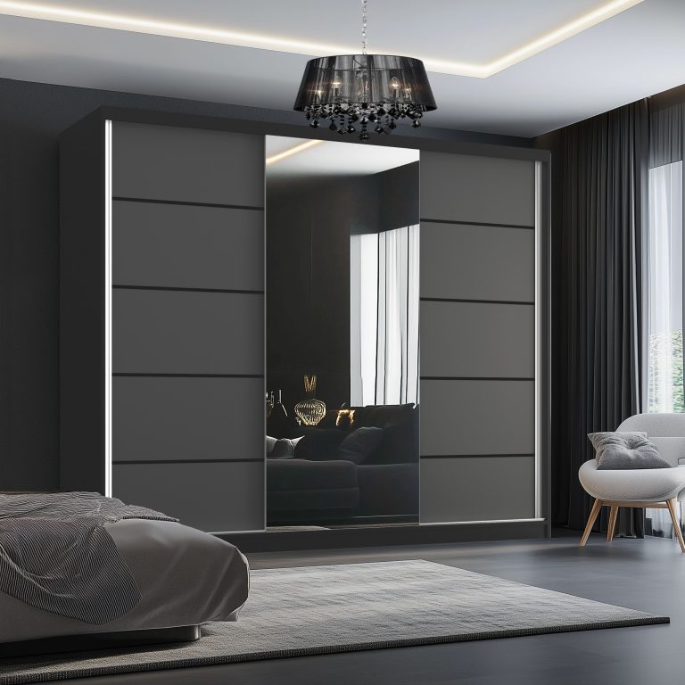 Szafa przesuwna SERENITY 200 cm szaramat Producent MT SERENITY SZP5/0/B/SR/0/HIAL