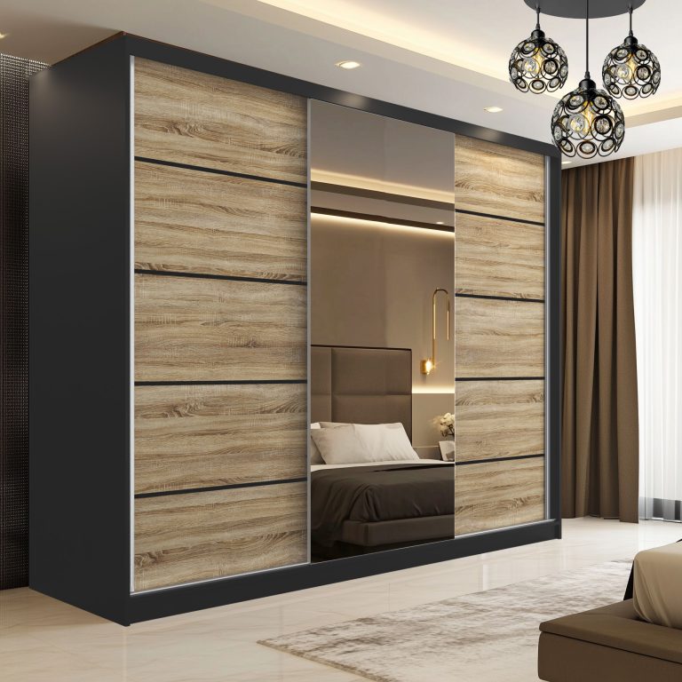 Szafa przesuwna SERENITY 232 cm dąb sonoma mat Producent MBP SERENITY SZP8/0/B/DS/0/HIAL