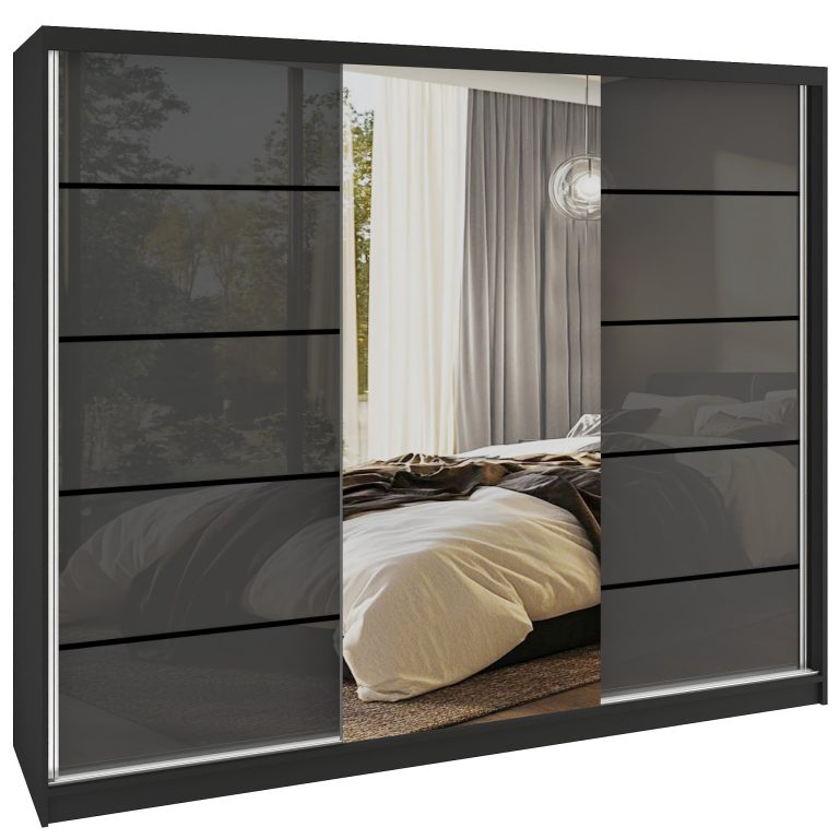 Szafa przesuwna SERENITY 232 cm szara połysk Producent MGB SERENITY SZP8/0/B/S/0/HIAL