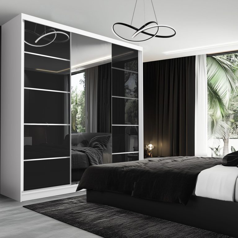 Szafa przesuwna SERENITY 200 cm czarna połysk Producent MTG SERENITY SZP5/0/W/B/0/HIAL