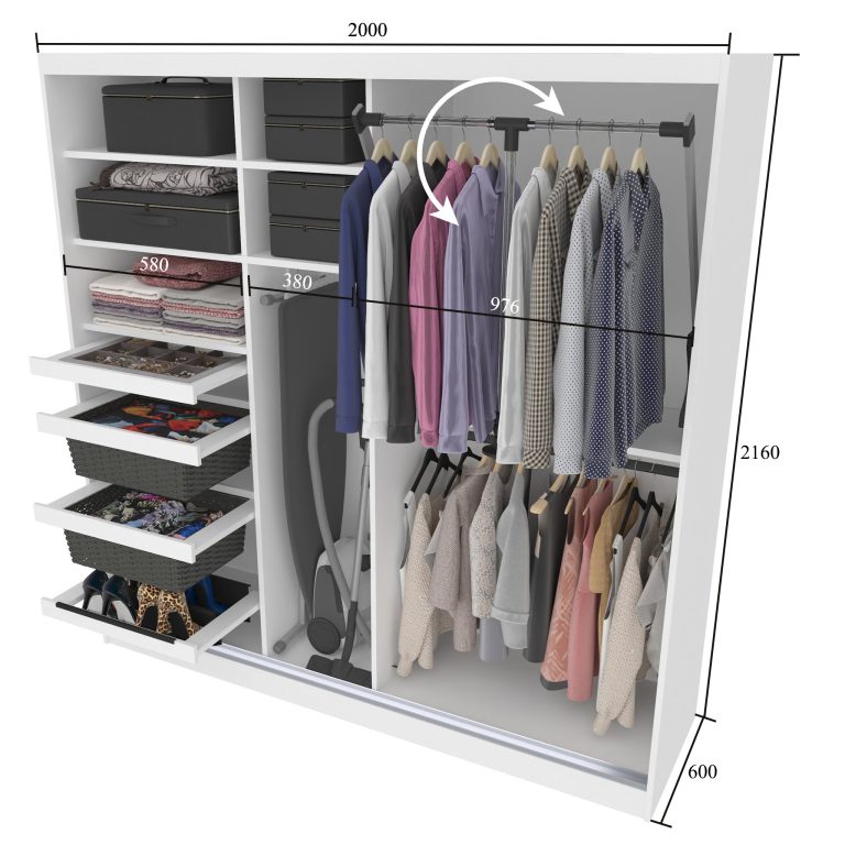 Szafa przesuwna SERENITY 200 cm dąb wotan mat Producent ME SERENITY SZP5/0/B/DW/0/HIAL