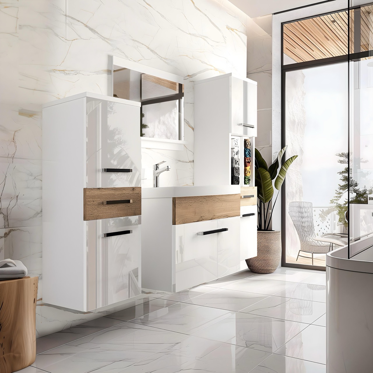 autokorek i syfon w łazience