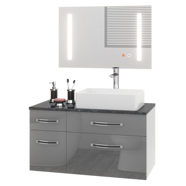 Zestaw mebli łazienkowych Euphoria EUP P 90L/0/W/S/0/BK/MB