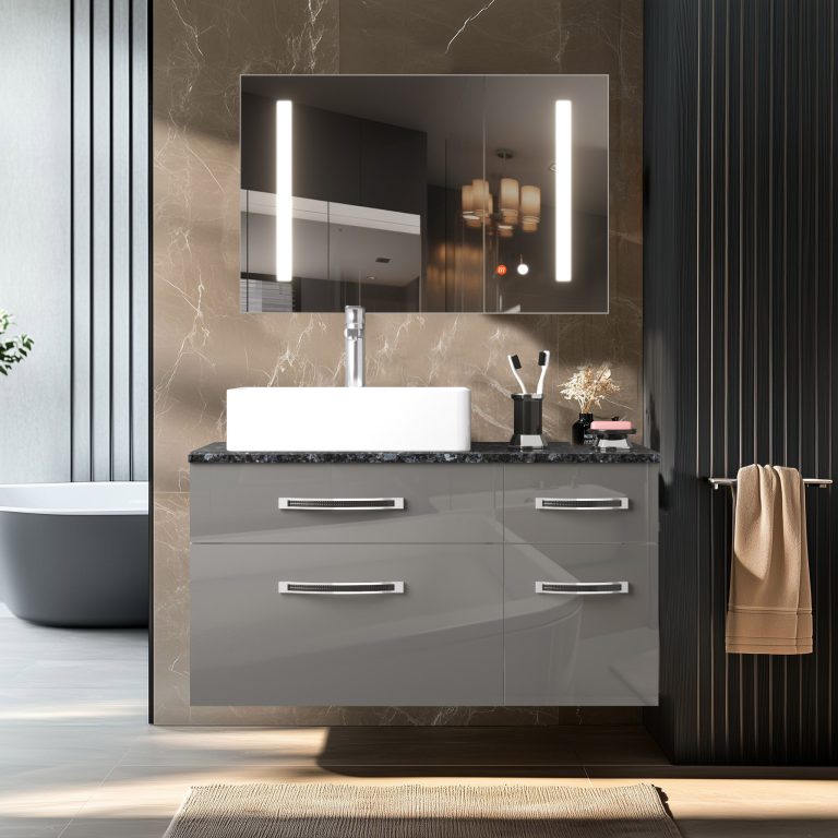 Zestaw mebli łazienkowych Euphoria EUP P 90P/0/W/S/0/BK/MB