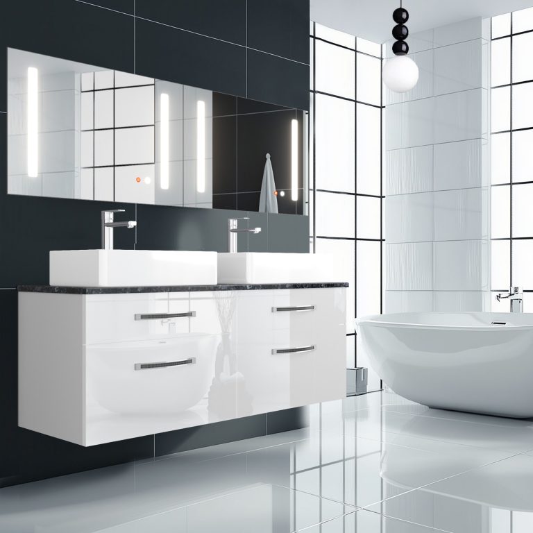 Zestaw mebli łazienkowych Euphoria EUP P 120D/0/W/W/0/BK/MB