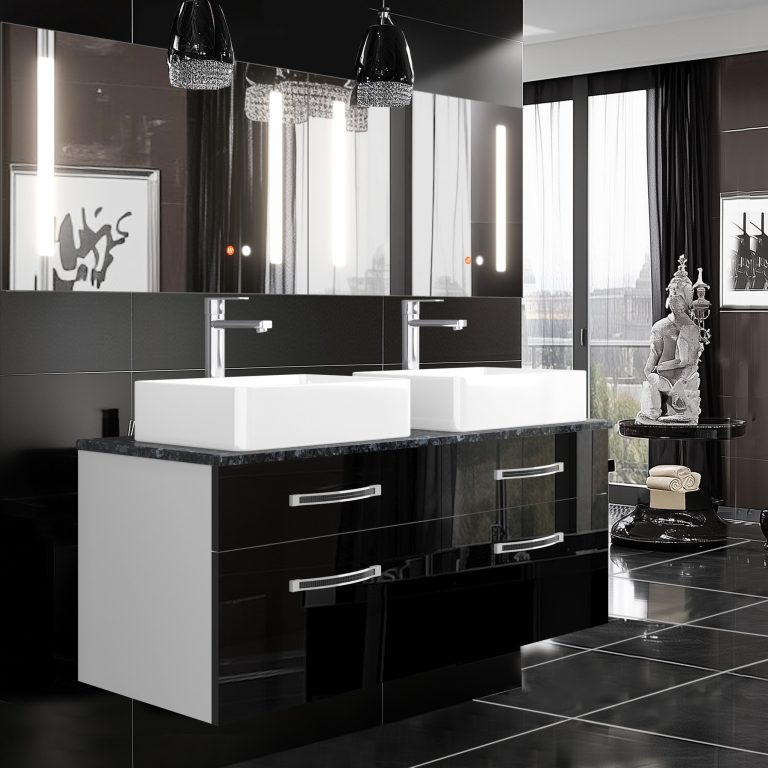 Zestaw mebli łazienkowych Euphoria EUP P 120D/0/W/B/0/BK/MB