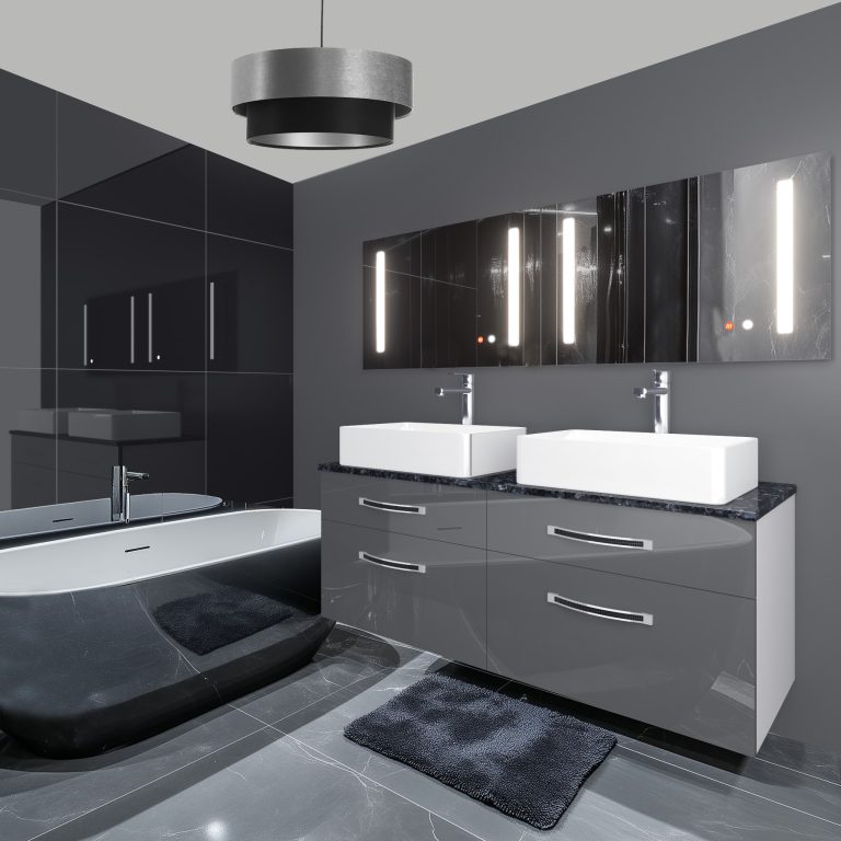 Zestaw mebli łazienkowych Euphoria EUP P 120D/0/W/S/0/BK/MB