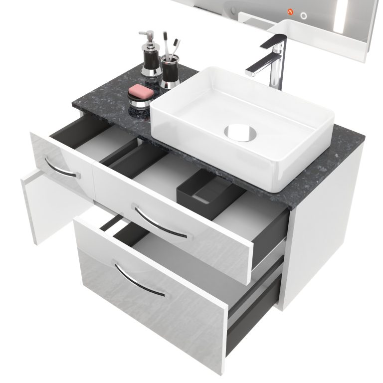 Zestaw mebli łazienkowych Euphoria EUP P 90L/0/W/B/0/BK/MB