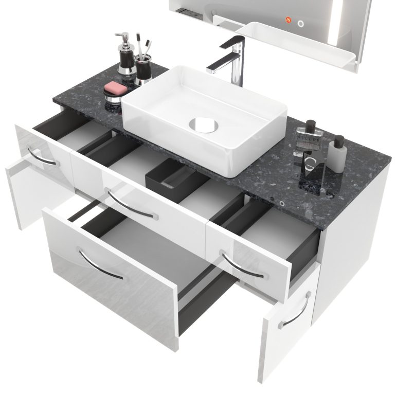 Zestaw mebli łazienkowych Euphoria EUP P 120/0/W/B/0/BK/MB