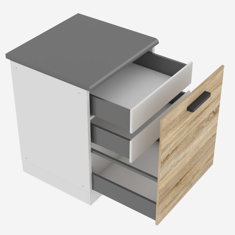 Szafka kuchenna dolna 60cm szuflady wewnętrzne TOR SDSZW60/0/WT/DS/B/B1/PP