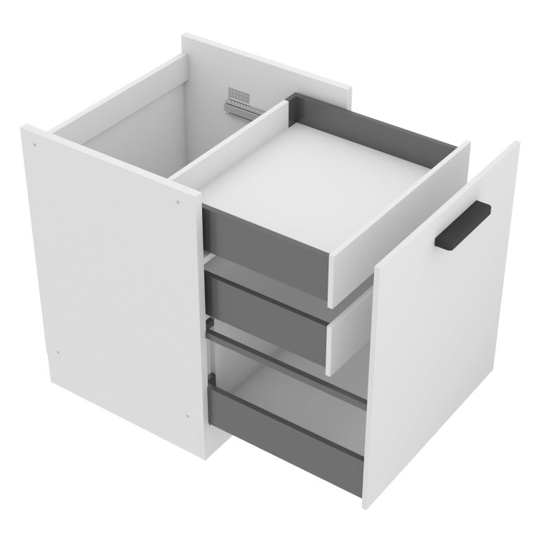Szafka kuchenna dolna 60cm szuflady wewnętrzne TOR SDSZW60/0/WT/WT/0/B1/PP