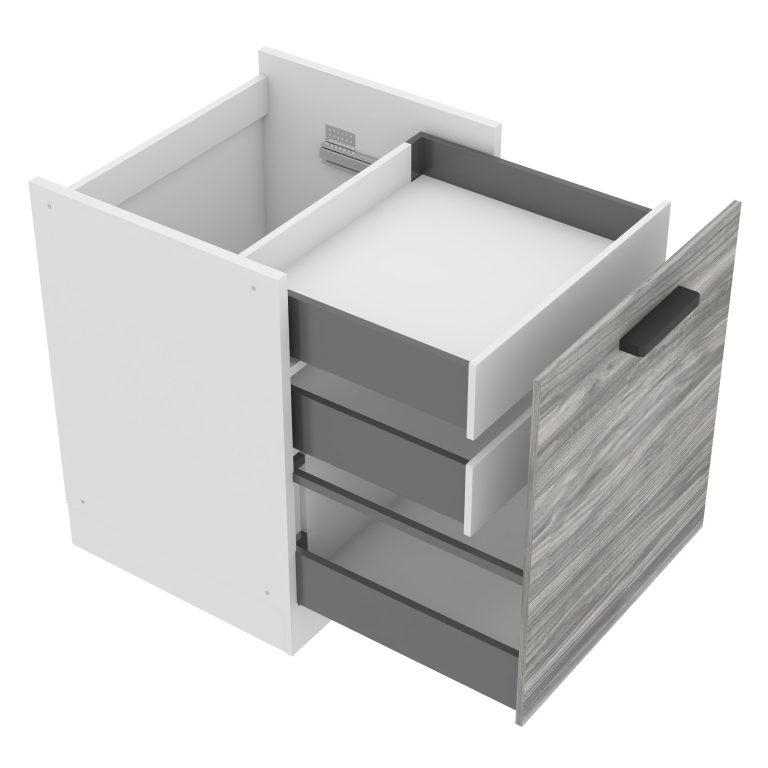 Szafka kuchenna dolna 60cm szuflady wewnętrzne TOR SDSZW60/0/WT/GW1/0/B1/PP