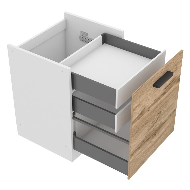 Szafka kuchenna dolna 60cm szuflady wewnętrzne TOR SDSZW60/0/WT/DW/0/B1/PP