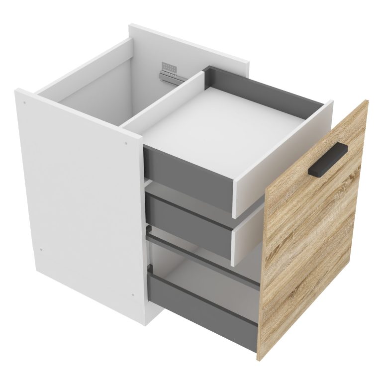 Szafka kuchenna dolna 60cm szuflady wewnętrzne TOR SDSZW60/0/WT/DS/0/B1/PP